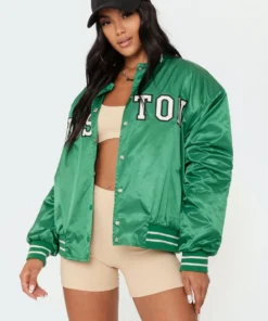 S11481_green Boston Baseball Jacket