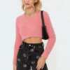 S11531_pink Tops Misty Cropped Cardigan