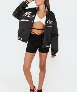 3018_black Team Reckless Oversized Baseball Jacket Jackets & Coats