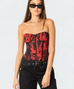 S11564_red Aly Mesh Corset Top