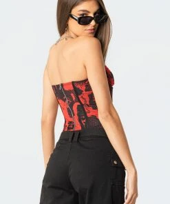 S11564_red Aly Mesh Corset Top