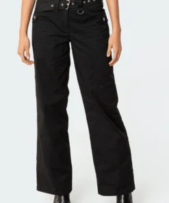 S11592_black Sia Low-Rise Cargo Pants New In