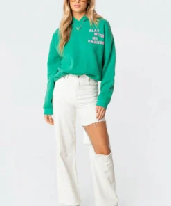 3039_green Tops Emotions Hoodie