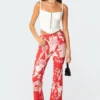 S11556_red Andy Printed Flared Jeans 1 S11556_red Andy Printed Flared Jeans