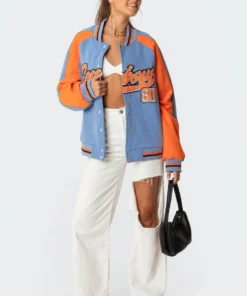 S11593_mix Cowboys Oversized Sweatshirt Jacket