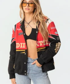 S11548_red Speed Up Oversized Jacket