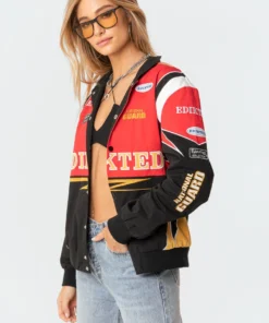 S11548_red Speed Up Oversized Jacket