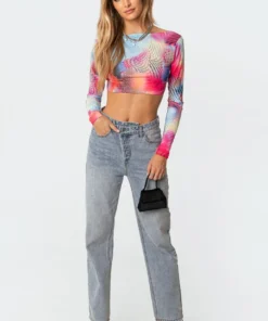 S11577_mix Kaleidoscope Open-Back Top Tops
