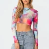 S11577_mix Kaleidoscope Open-Back Top Tops