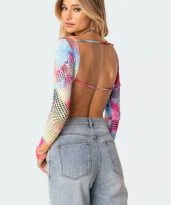 S11577_mix Kaleidoscope Open-Back Top Tops