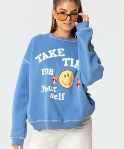 S11594_blue Tops Toadstool Sweatshirt