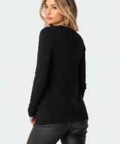 S11523_black Taylor Tie-Up Cardigan Tops