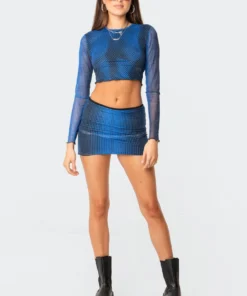 S11635_mix X-Ray Printed Mesh Skirt