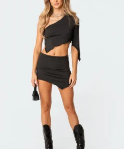 S11581_black Dresses Chainy Cut-Out Dress