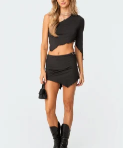 S11581_black Dresses Chainy Cut-Out Dress