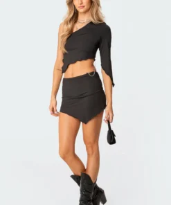 S11581_black Dresses Chainy Cut-Out Dress