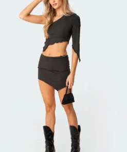 S11581_black Dresses Chainy Cut-Out Dress