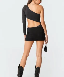 S11680_black Tops Lexi Cut-Out Bodysuit