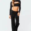 S11494_black Erin Low-Rise Velour Sweatpants