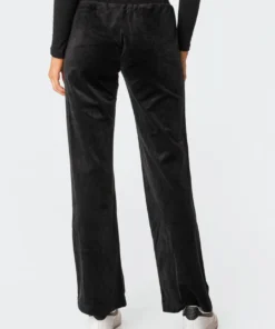 S11494_black Erin Low-Rise Velour Sweatpants