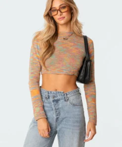 S11603_pink Tops Medina Open-Back Sweater