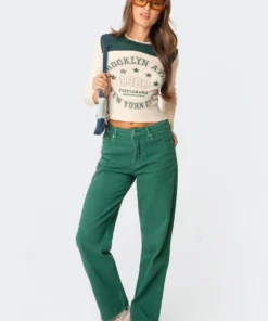 S11619_green Reigan Wide-Leg Jeans Pants