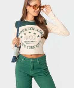 S11628_beige Athletic T-Shirt Tops