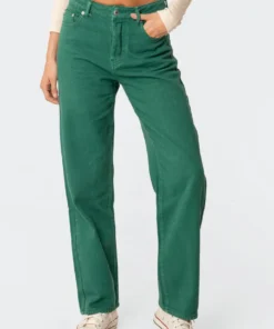 S11619_green Reigan Wide-Leg Jeans Pants