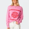 S11608_pink Faster Oversized Knitted Sweater Tops