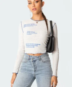 S11678_white Tops Day By Day Double Mesh Top