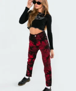 3040_black Tops Icey Ribbed Crop Top