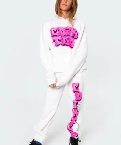 7009_white Graphic Tag Sweatpants