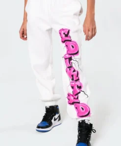 7009_white Graphic Tag Sweatpants