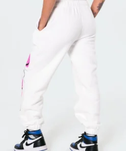 7009_white Graphic Tag Sweatpants