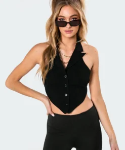 2015_black Vixen Open Back Vest Top Tops