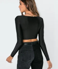 3014_black Tops Molly Adjustable Crop Top