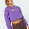 1097_purple Brklyn Graphic Cropped Sweatshirt Tops