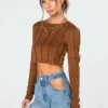 2002_brown Overlocked Love Crop Top Tops