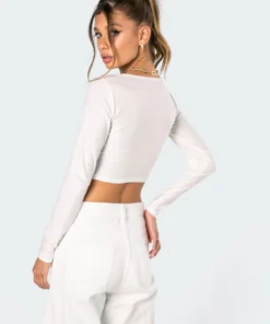 3014_white Molly Adjustable Crop Top