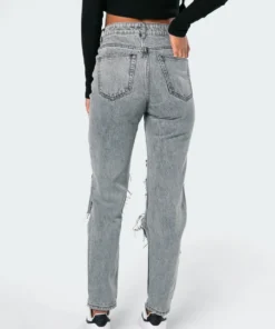 1054_gray Elle Super Ripped Mom Jeans