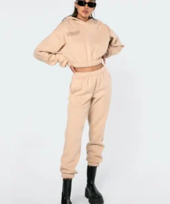 1092-1_beige Life's Too Short Basic Sweatpants