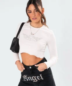 3040_white Icey Ribbed Crop Top