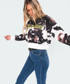 3077_mix Tops Bad Babe Neon Print Sweatshirt