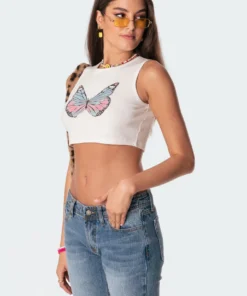 S11139_white Flutter By Crop Top Tops