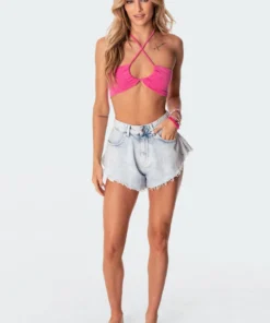 S11141_pink Tilly Terry Crop Top