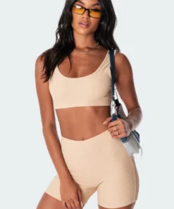 S11145_beige Lenny Ribbed Crop Top Tops
