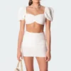 S11102_white Tops Romy Linen Crop Top