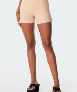 S11219_beige Lenny Ribbed Shorts Pants