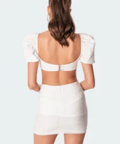 S11102_white Tops Romy Linen Crop Top