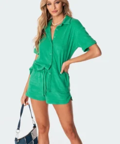 S11135_green Tops Bronti Terry Shirt
